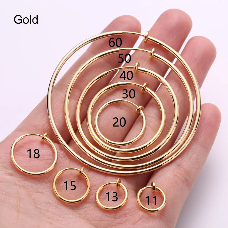 1 Pair Ear Cuff Fake Hoop Earrings Man Without Drilling Ear Clip On Earrings For Women 2023 Without Piercing Earring Non-Hole