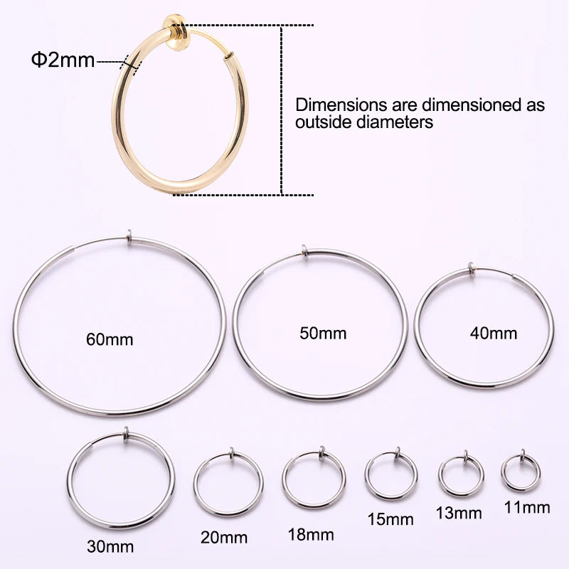 1 Pair Ear Cuff Fake Hoop Earrings Man Without Drilling Ear Clip On Earrings For Women 2023 Without Piercing Earring Non-Hole